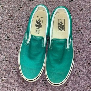 Green slip on vans